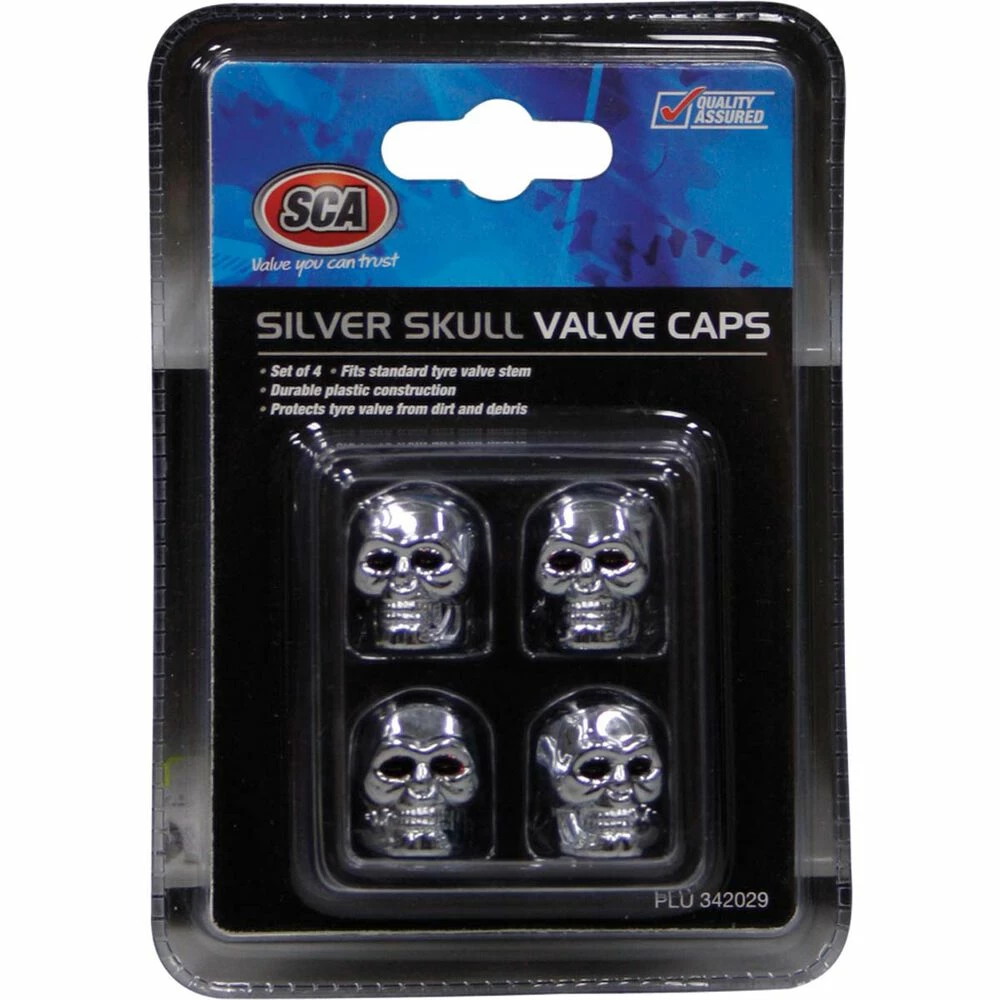 Top 10 ❤️ SCA Valve Cap Set - Silver Skull ⌛