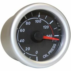 Hot Sale ✔️ Autoline Oil Pressure Gauge - Black, 52mm 👍