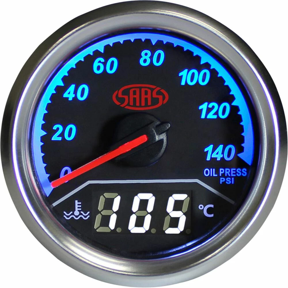 Top 10 🛒 SAAS Dual Oil Pressure / Water Temperature Trax Gauge - Black 👏 - Image 2