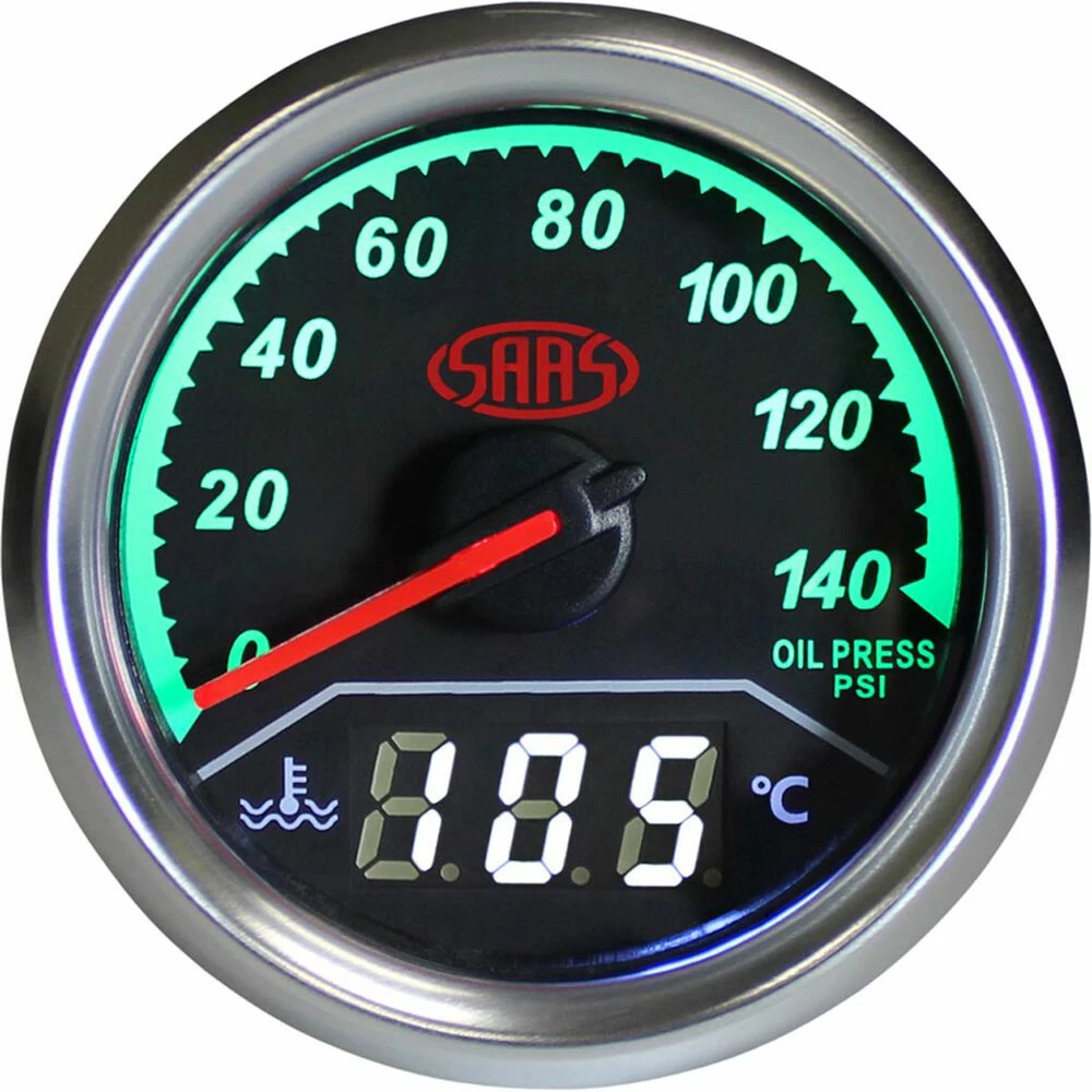 Top 10 🛒 SAAS Dual Oil Pressure / Water Temperature Trax Gauge - Black 👏 - Image 3