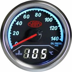 Top 10 🛒 SAAS Dual Oil Pressure / Water Temperature Trax Gauge - Black 👏