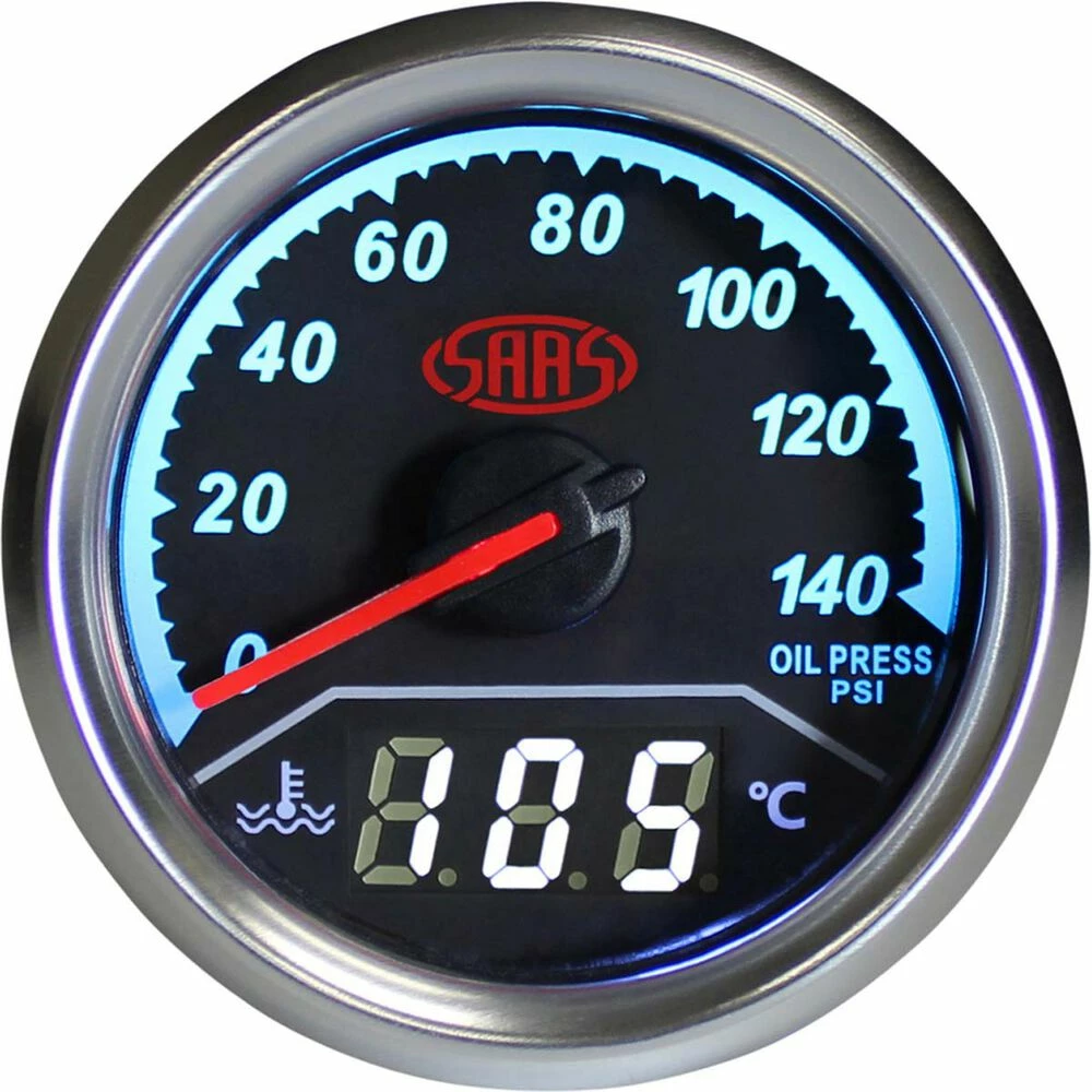 Top 10 🛒 SAAS Dual Oil Pressure / Water Temperature Trax Gauge - Black 👏