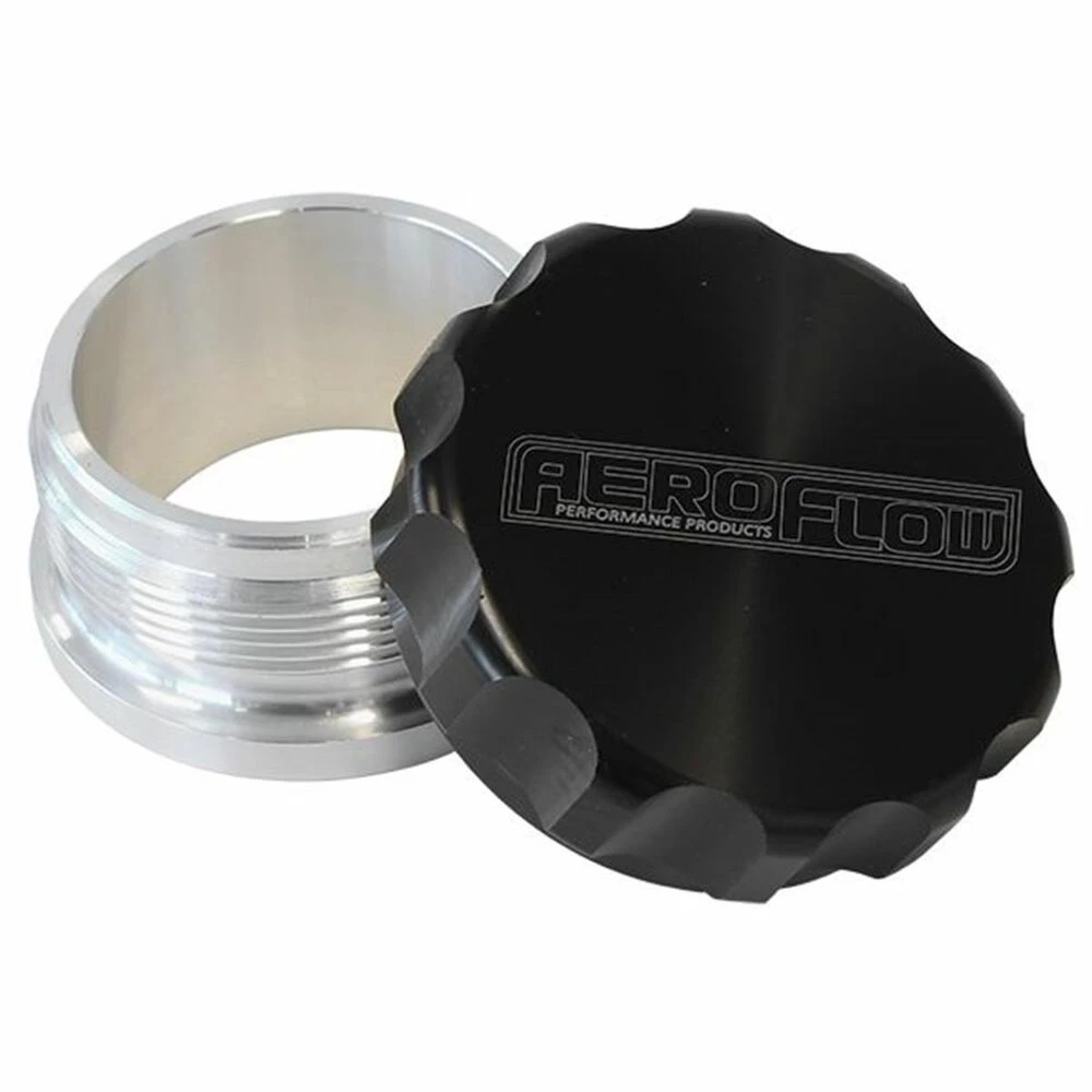 Budget ๐ Aeroflow 2-1/2" Billet Aluminium Weld-On Filler With Black Cap, AF460-40BLK ๐